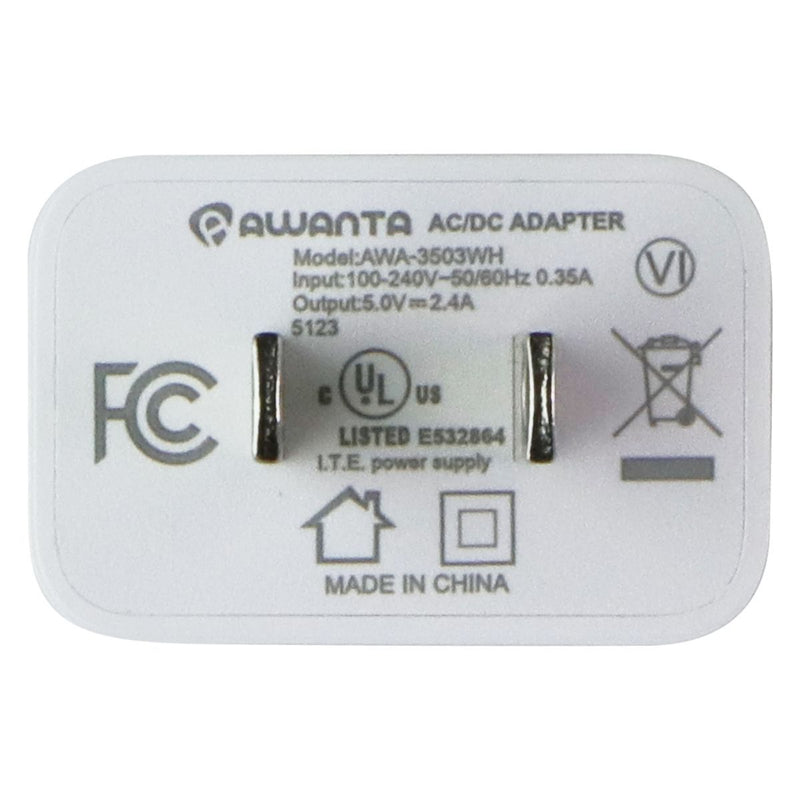 Awanta Single Port (5V/2.4A) USB-A Charger AWA-3503WH / AWA-3519WH - White