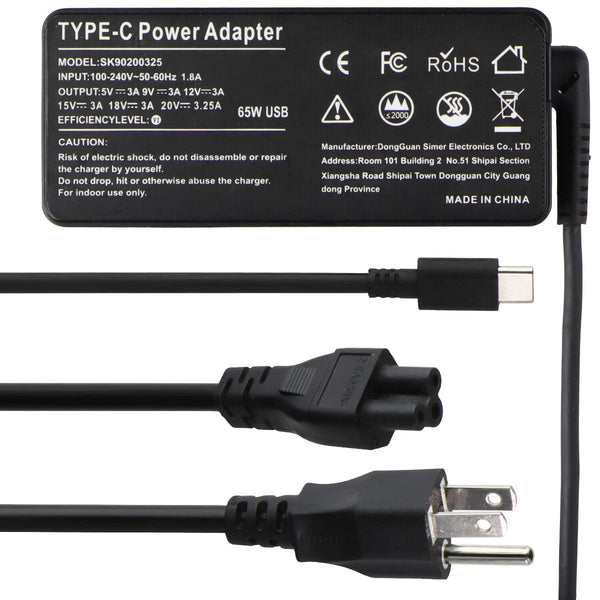 Type-C (65W/USB-C/20V/3.25A) Power Adapter for Lenovo/Chromebook (SK90200325)