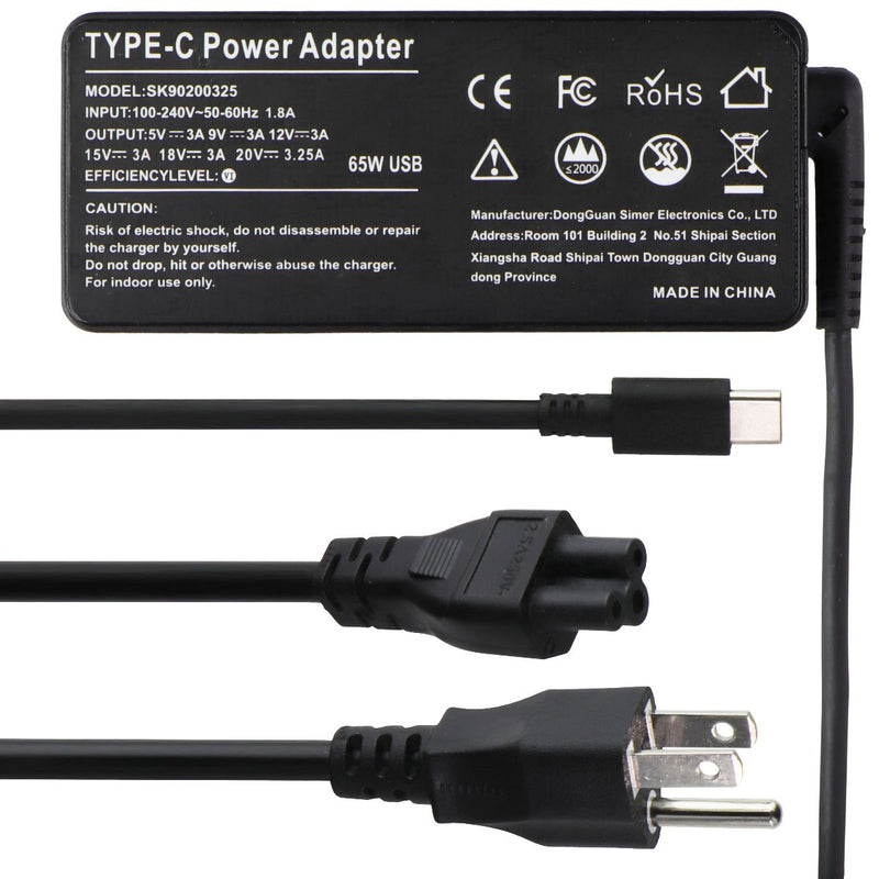 Type-C (65W/USB-C/20V/3.25A) Power Adapter for Lenovo/Chromebook (SK90200325)