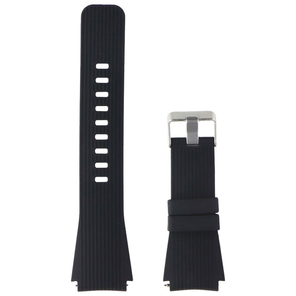 Generic Silicone Watch Band (22mm) Medium/Large with Metal Clasp - Black