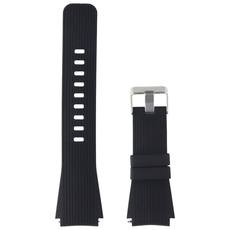 Generic Silicone Watch Band (22mm) Medium/Large with Metal Clasp - Black