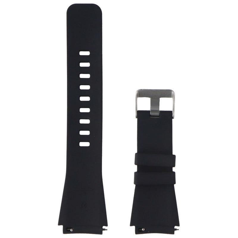 Generic Silicone Watch Band (22mm) Medium/Large with Metal Clasp - Black