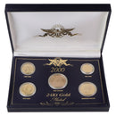 US 24Kt Gold Plated Coins - Year 2000 - 1 Cent/5 Cent/10 Cent/Quarter/Dollar