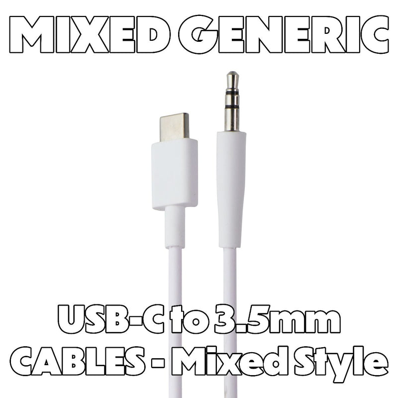 Mixed / Generic USB-C to 3.5mm Auxiliary Adapter Cables - White