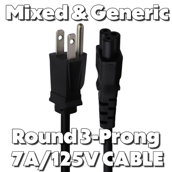 Mixed & Generic (Round 3-Prong) Connector Power Cables (7A/125V) Mixed Styles