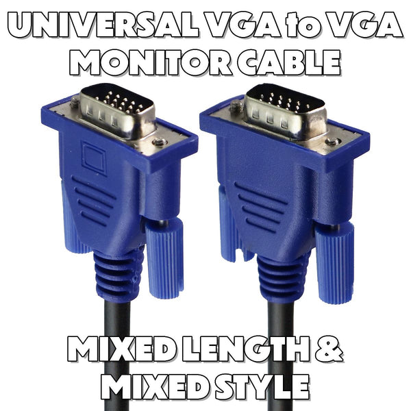 Mixed Universal VGA to VGA Monitor Cable - Mixed Style / Mixed Length