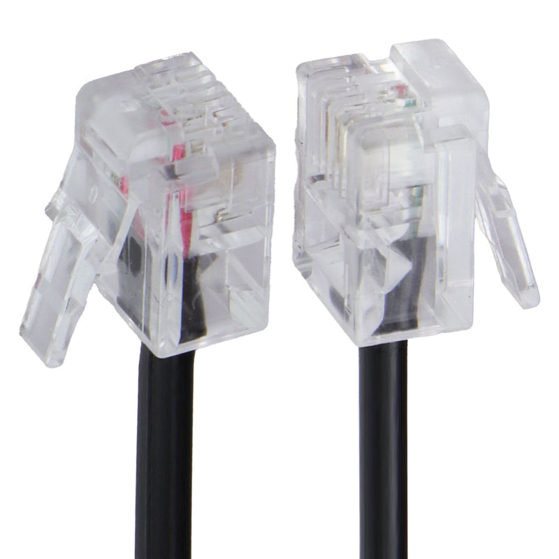 (10-Foot) RJ11 Universal Telephone Extension Flat Cord - Black