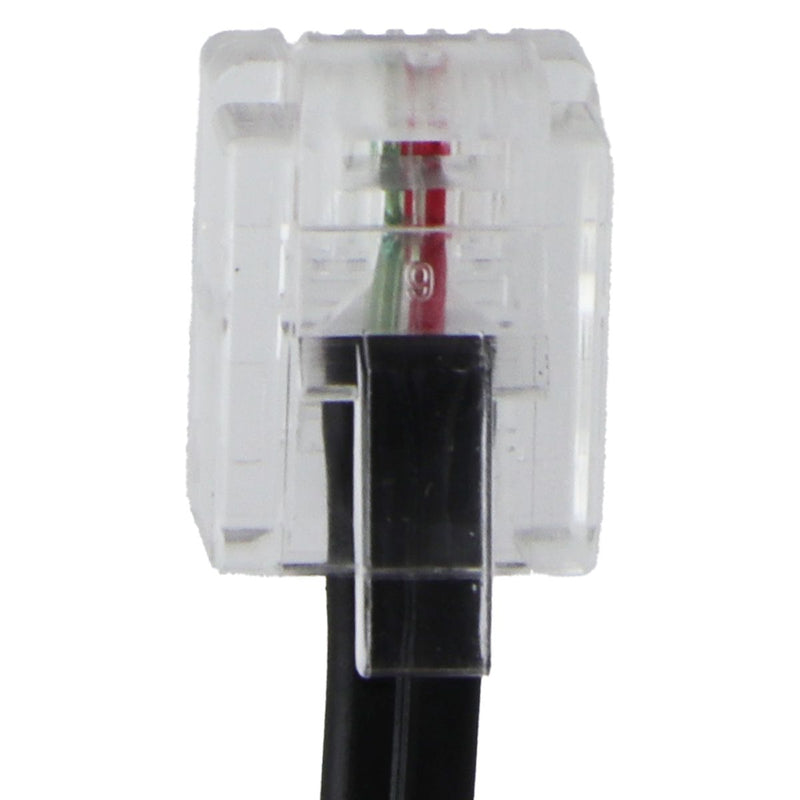 (10-Foot) RJ11 Universal Telephone Extension Flat Cord - Black