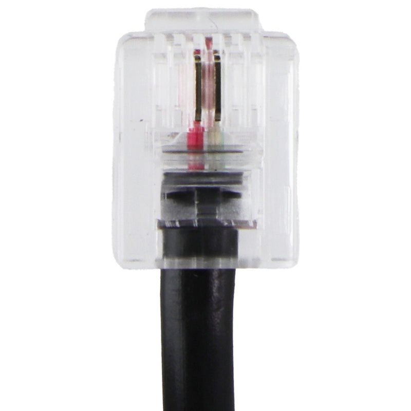 (10-Foot) RJ11 Universal Telephone Extension Flat Cord - Black