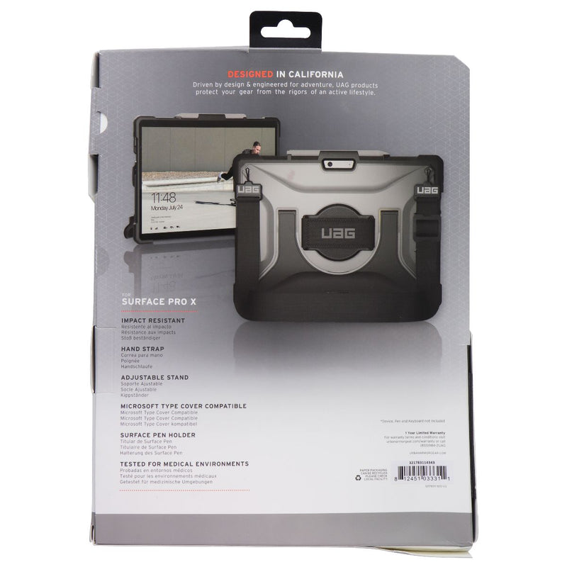 UAG Plasma Series Stand Case For Microsoft Surface Pro X (13-inch) - Ice/Black