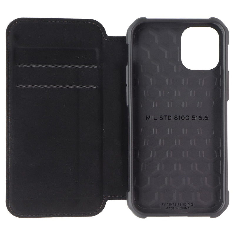UAG Metropolis Flip Folio Cover Case for iPhone 12 mini - LTHR ARMR Brown