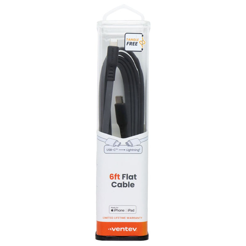 Ventev 6FT USB-C to Lightning 8-Pin Charging and Data Sync Flat Cable - Gray