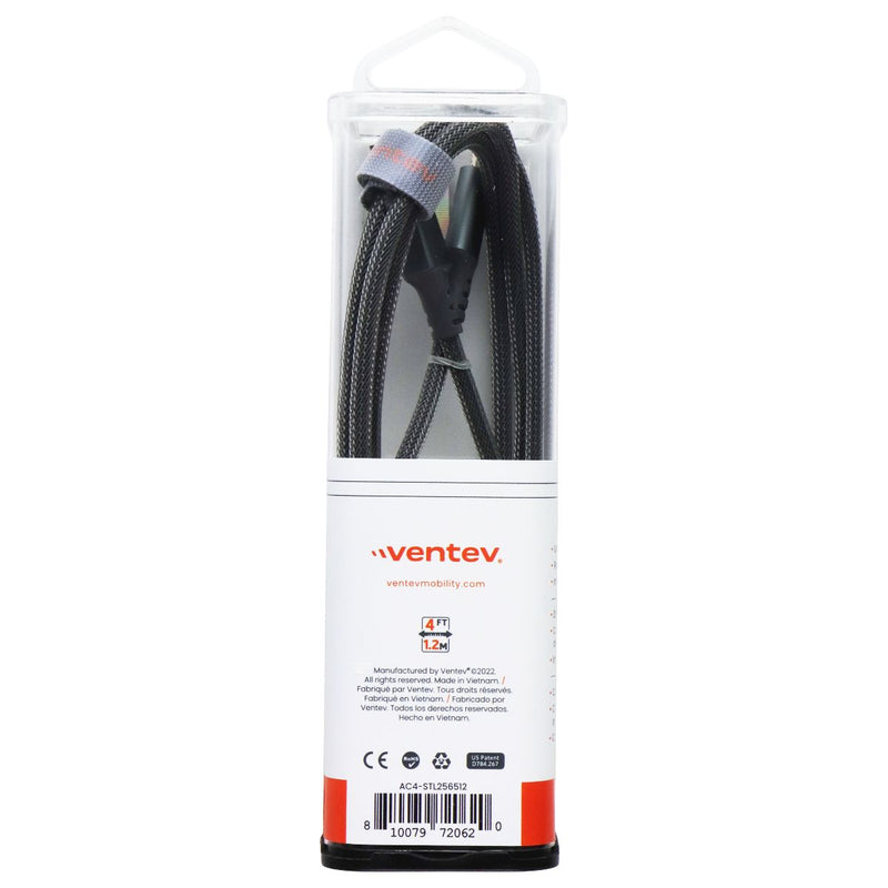 Ventev (4-Foot) Charge and Data Sync Alloy Cable - USB-A to 8-Pin - Steel Gray