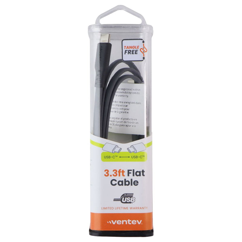 Ventev (3.3ft/1m) USB-C to USB-C Hi-Speed Flat Cable - Gray (FC3-GRY255966)
