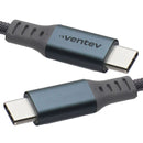 Ventev (4-Ft) Alloy USB-C to USB-C Charge/Sync Braided Cable - Steel Gray
