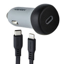 VENTEV USB-C Car Charger with USB-C to Lightning 8-Pin Cable - Gray/Black