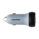 VENTEV USB-C Car Charger with USB-C to Lightning 8-Pin Cable - Gray/Black