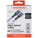 Ventev (6-Foot) USB-C to 8-Pin Braided High-Speed Cable - Black/Gray