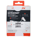 Ventev 27W Dual Car Charger (USB-A Port + Connected 8-Pin Cable) - Gray/Black