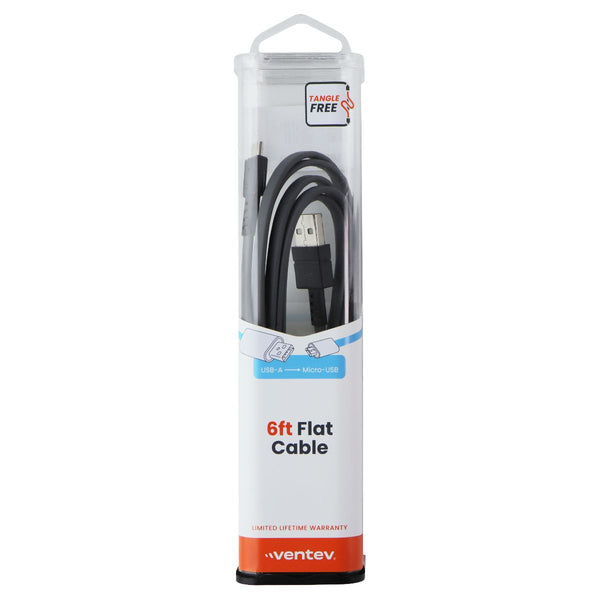 Ventev USB-A to USB-Micro 6ft Flat Cable - Gray