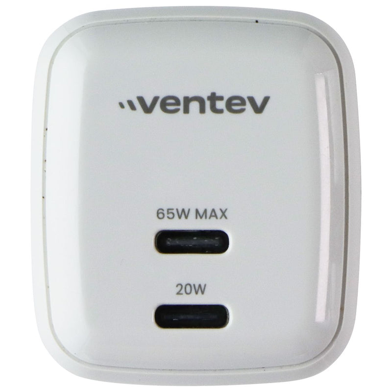 Ventev 65W Dual USB-C GaN Ultrafast Mini Wall Charger - White