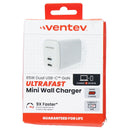 Ventev 65W Dual USB-C GaN Ultrafast Mini Wall Charger - White