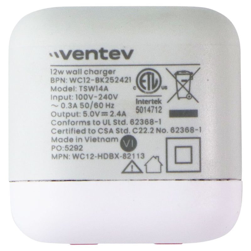Ventev 12W USB-A Ultra Fast Mini Wall Charger - White
