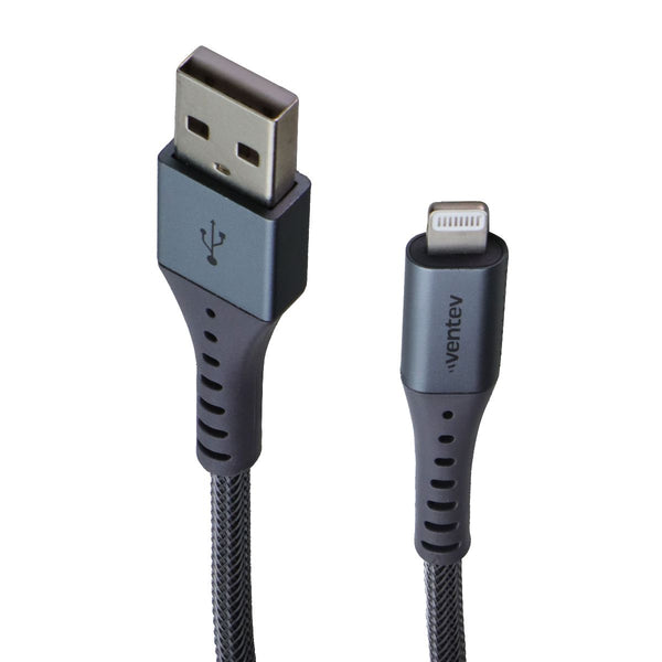 Ventev 10 Foot Alloy High Speed USB-A to Lightning 8-Pin Cable - Gray