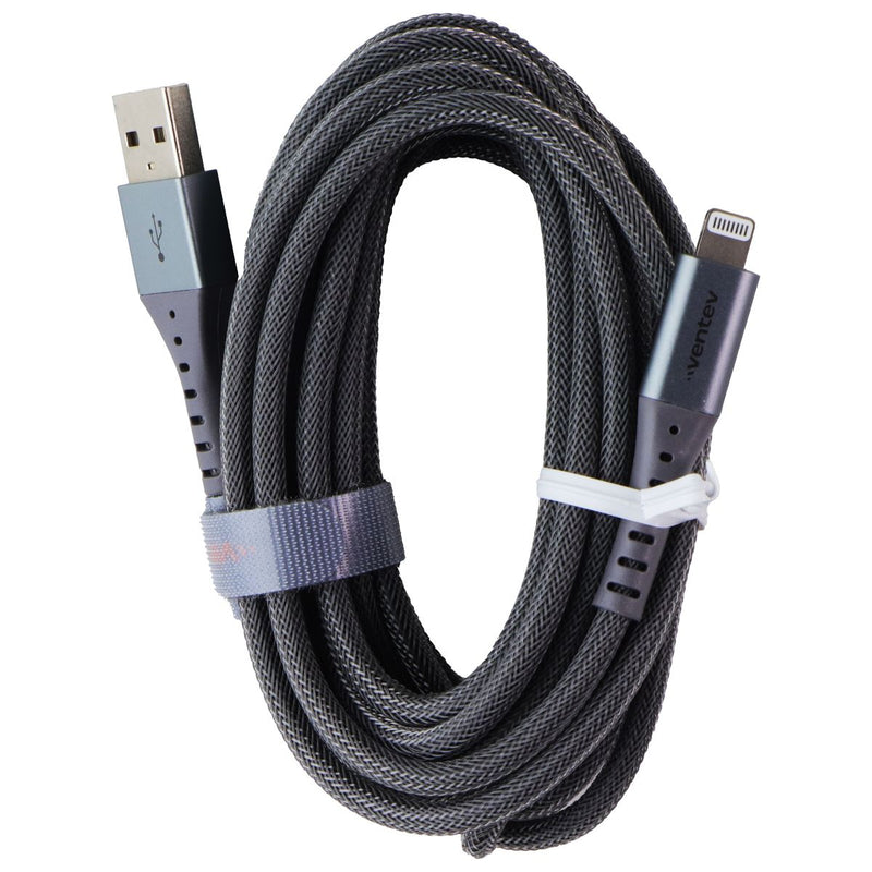 Ventev 10 Foot Alloy High Speed USB-A to Lightning 8-Pin Cable - Gray