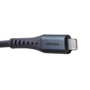 Ventev 10 Foot Alloy High Speed USB-A to Lightning 8-Pin Cable - Gray