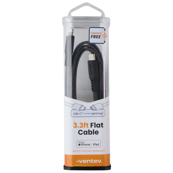 Ventev 3.3 Foot USB-C to Lightning 8-Pin Flat Cable - Gray