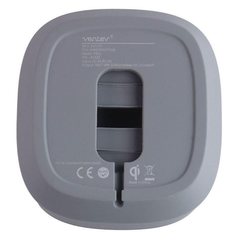 Ventev Wireless WatchDock Duo Charging Station (WWDDWINTVNV) - White / Gray