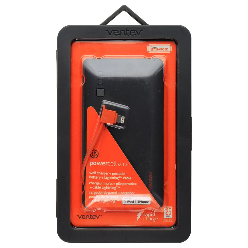 Ventev PowerCell 6010+ Wall Charger Portable Battery + Lightning 8-Pin Cable