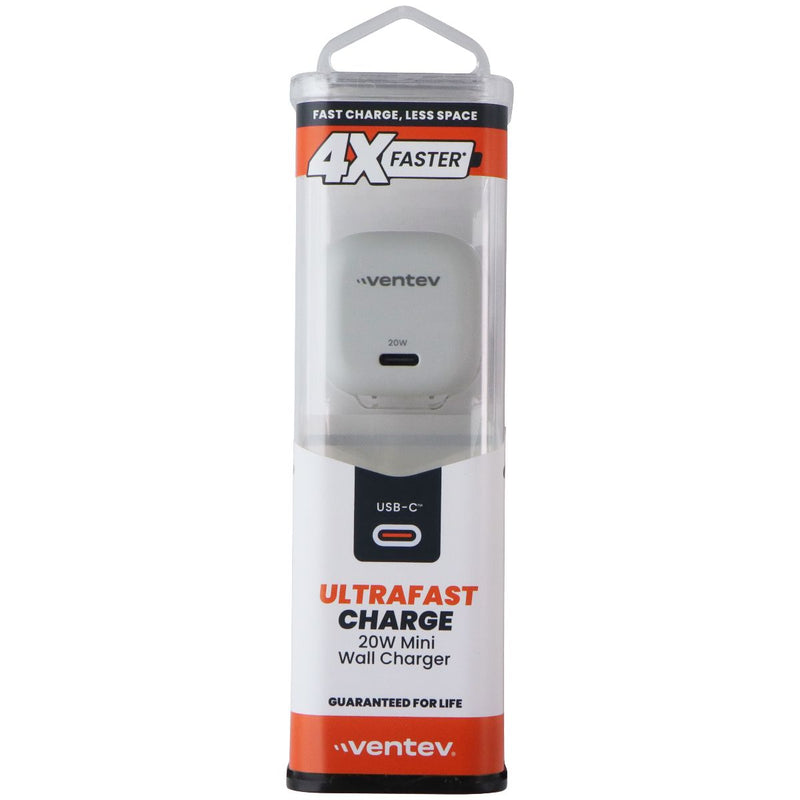 Ventev 20W USB-C Ultrafast Charge Mini Wall Charger with Foldable Prongs - Gray