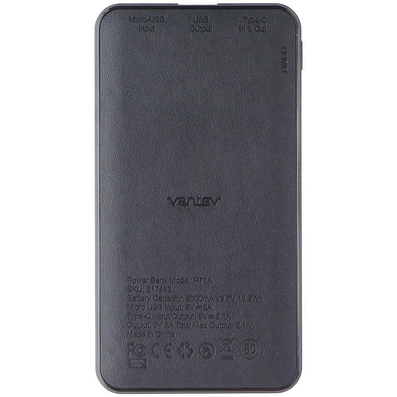 Ventev (5000mAh) Dual-Port Portable Battery - Heather Gray (PWRCEL5PGVNV)
