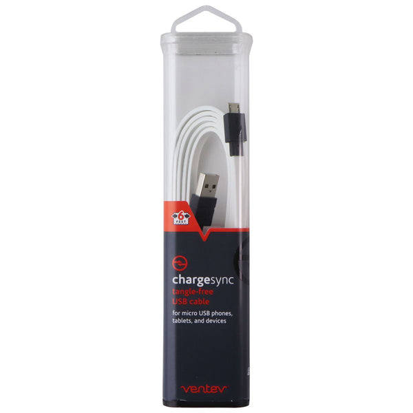 Ventev (514335) 6Ft Charge/Sync Flat Cable for Micro USB Devices - White/Gray