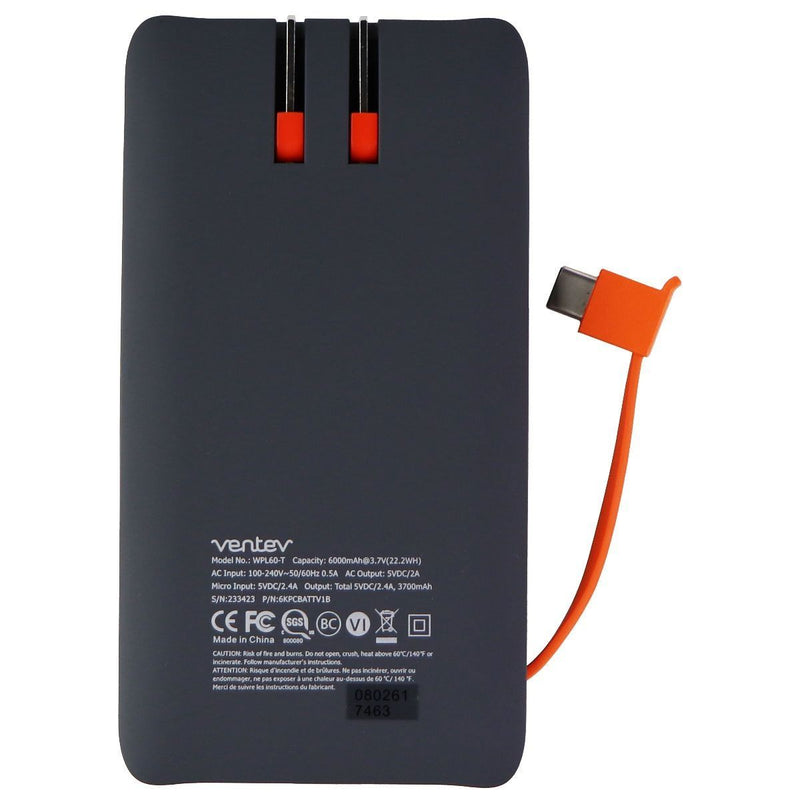 Ventev Powercell (6010+) Portable Charger External Battery Pack with USB-C Cable