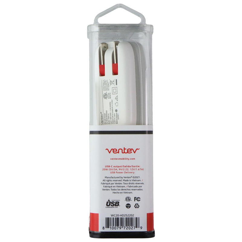 Ventev (20W) USB-C Port Wall Charger - White