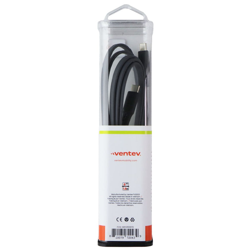 Ventev (6 Foot) USB-C to USB-C Flat Charge and Sync Cable - Gray
