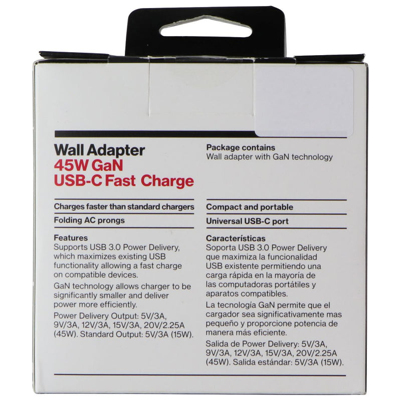 Verizon (45W) GaN USB-C Fast Charge Wall Adapter - Black