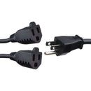Well Shin 3 Prong Y Splitter Extension Cord - 1 Male to 2 Female - Black / 18-in