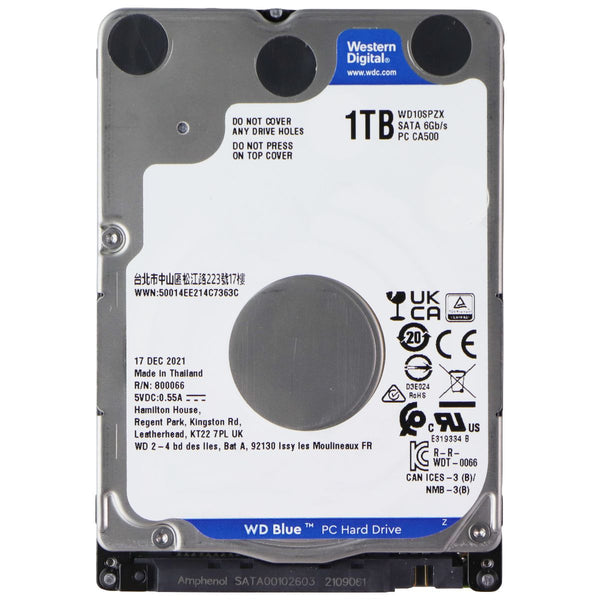 WD Blue (1TB) Internal HDD Hard Drive - 2.5 Inch SATA 6Gb/s 5400 RPM (WD10SPZX)