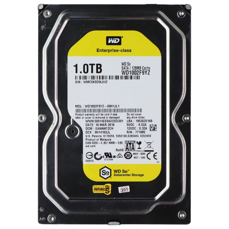 Western Digital Yellow SE Hard Drive 7200 RPM SATA III 3.5" - 1TB / WD1002F9YZ