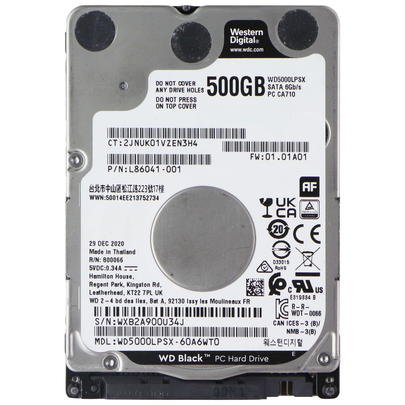 Western Digital Black 500GB 2.5-inch Internal SATA HDD (WD5000LPSX)
