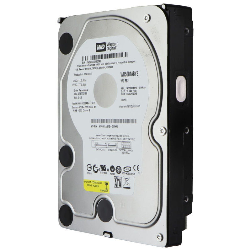 Western Digital 500GB HDD SATA 2 7200RPM 3.5-inch Hard Drive WD5001ABYS