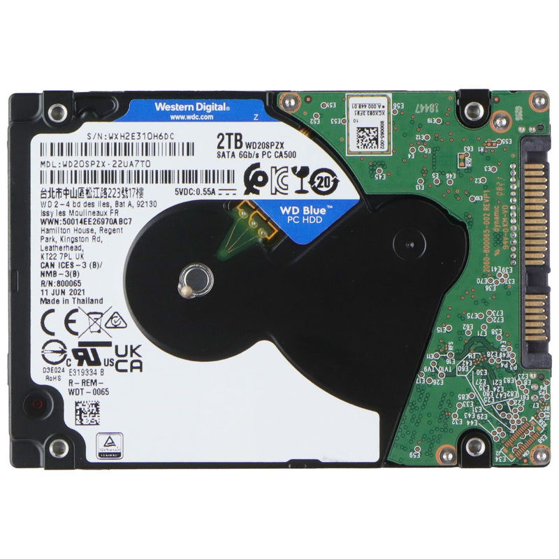 WD Blue 2TB 2.5" SATA HDD 5400RPM 128MB Cache WD20SPZX-22UA7T0 Laptop Drive