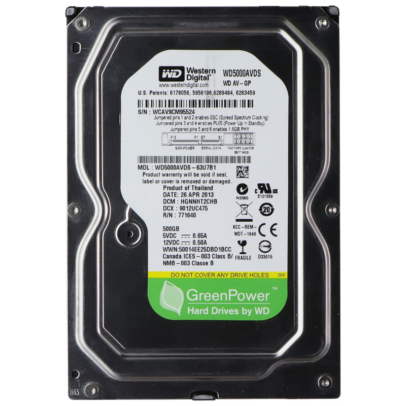 Western Digital GreenPower 3.5" SATA II Desktop Hard Drive - 500GB (WD5000AVDS)