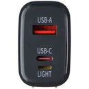 WingoCase (30W) 3-Port Adapter for USB-A/USB-C/8-Pin Cables with 5 Foot Cable