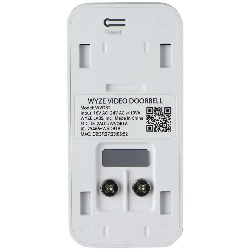 Wyze Wired Video Doorbell with Chime (WVDB1WC1) - White