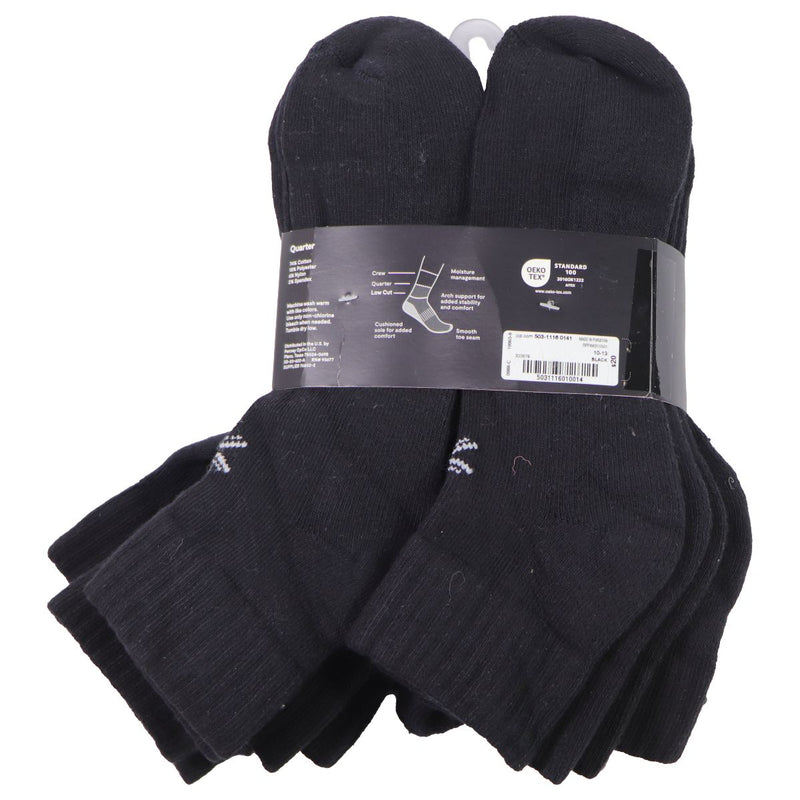 Xersion Quick-Dri Cotton Men's Quarter Socks - Black - Size (6-12) 10 Pair